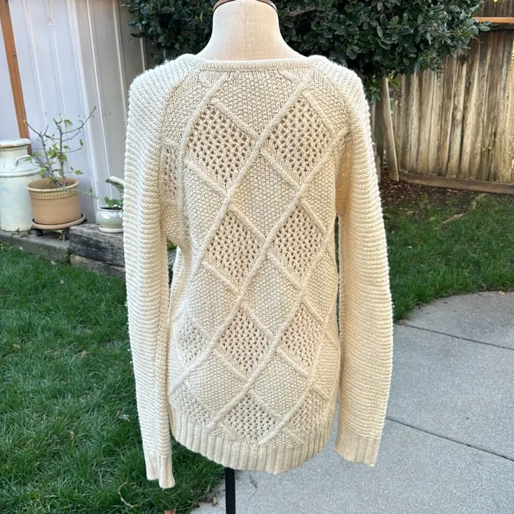 American Eagle Outfitters Pullover Ivory Cream Sweater Women's Size Small